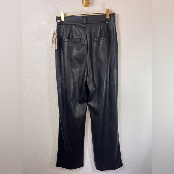 MOTHER High Waisted Tunnel Vision Pleated Wide Leg Faux Leather Pants Size 27 - Picture 7 of 16